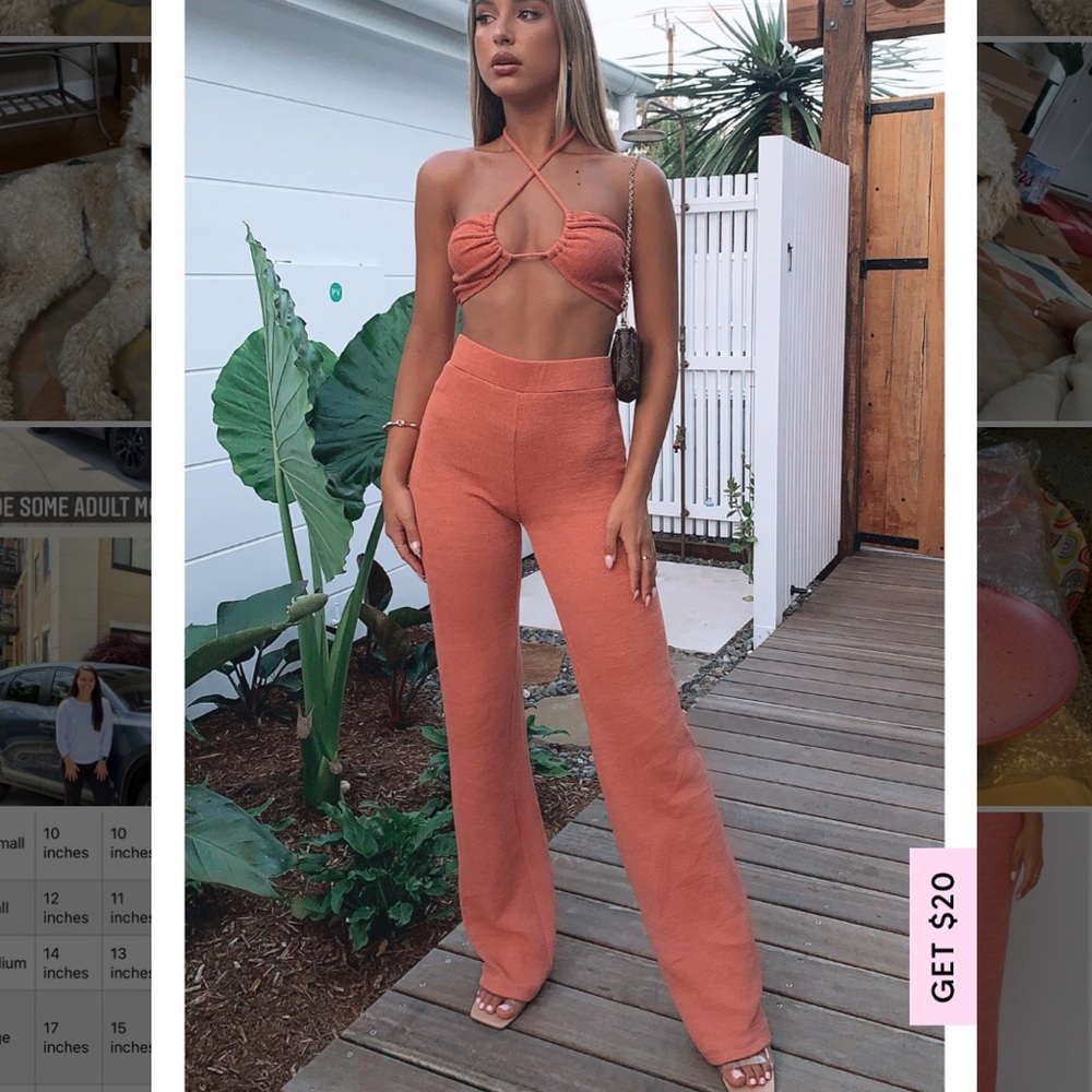 White Fox Boutique Set, Top Medium, Bottom Small